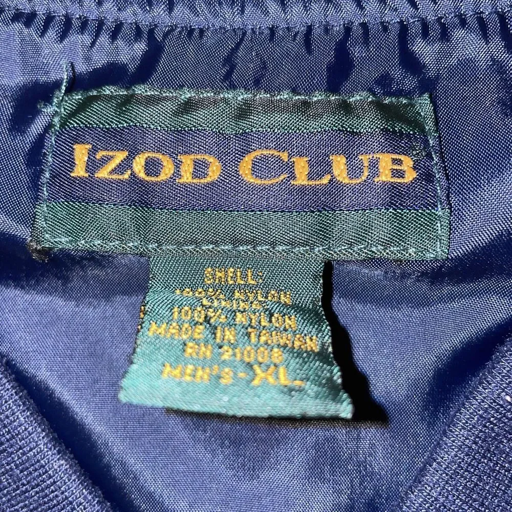 Vintage IZOD Green Blue Plaid Men's Pullover Windbreaker Jacket Size XL‎